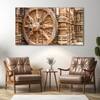 The Castle Decor Wheel Of Konark Wall Painting Wooden Framed 27x48 Inch