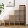 Hexa Engineered Wood Bookshelf Multipurpose Storage Rack in Giant Wood and Frosty White Colour