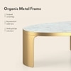 Riva Organic Metal And White Banswara Coffee Table In Brushed Gold Finish