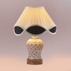 Devansh Multi  Vintage  Cotton Pleated Shade Lamp With Wood & Mosaic Glass Base For Decoration/Office/Home/Gifting/Study For Decoration/Office/Home/Gifting/Study