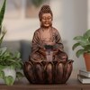 Copper Fiber Glass George Lotus Buddha Indoor Water Fountain