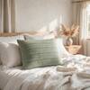Cairo Pistachio Green Cotton Knitted Decorative Cushion Cover 16 x 16 Inches