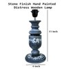 Pillar Classic Stone Grey Black Wooden Table Lamp in Grey