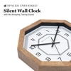 Octagonal Wooden Wall Clock with Sharp Black Indices