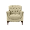 Jones Pu Leather W in g Chair in Beige