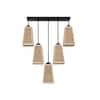 Devansh Solid Wood Electric Wall Light in Brown Colour with Multi Shade Count of 1 Light