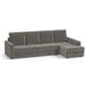 Apollo Compact Sofa (Colour : Ash Grey Velvet, Cushion : Soft, Back Type : High Back, Seating Capacity : Right Aligned 3 Seater + Right Aligned Chaise)