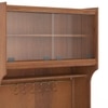 Klint Solid Wood Crockery cum Bar Cabinet in Amber Walnut Finish