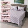 Cleo Light Purple & Pink Geometric 400 TC Cotton Flat Super King Size Bedsheet with 2 Pillow Covers – Threads