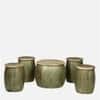 Imperial Artisan Metal Coffee Table with 4 Stools in Gold Finish Set of 5