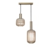 Maloto 2 Light Amber Luster And Brass Hanging Pendant Light