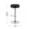 Doe Buck Linon Adjustable Bar Stool in Ivory White Colour with Chrome Base