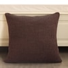 Moss Stitch Knit Floor Cushion Cover  Chocolate Brown 27.5X27.5  Inches