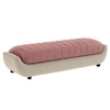 Marko Velvet 2 Seater 4 Feet Ottoman Bench in Peach & Cream Color