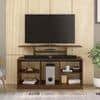 Bevlyn Engineering Wood Floor Standing Tv Entertainment Unit In Brown Maple Finish