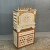 D'Dass White Mdf and Sheesham Wooden Temple With Cabinet For Pooja
