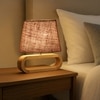 Devansh Beige Jute Table Lamp With  Wood Natural Base -9