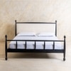 Archie Spindle Solid Wood King Non Storage Bed in Black Colour