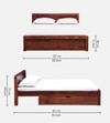 Monaco Solid Wood Queen Drawer Storage Bed In Honey Oak Finish