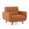 Waverly 1 Seater Leather Sofa in Apricot Colour