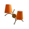 Devansh Metal Electric Wall Light in Gold Colour with Orange Shade Count of 2 Lights