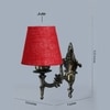 Devansh Metal Electric Wall Light in Antique Gold Colour with Maroon Shade Count of 1 Light