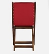 Morila Chair in Provincial Teak Finish with Red Velvet Fabric