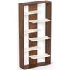BLUEWUD Maxelle Engineered Wood Bookshelf Cabinet Book Rack Organizer with Shelves for Decor Display, Cabinet Floor Standing for Home Library (Brown Maple & White)