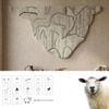 Abstract Irregular Handmade Natural Wool Wall Art Beige 4 x 6 Feet