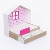 Little Hut Bed 6X4 Drawers On Wheels In Pink Colour53