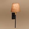 Devansh Metal Electric Wall Light in Black Colour with Beige Shade Count of 1 Light