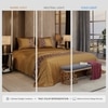 Stoa Paris Satin Bedsheet for Super King Bed (274 cm x 274 cm) with 2 Pillow Covers heet for Grandeur of the Sun Gold