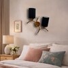 Devansh Metal Electric Wall Light in Gold Colour with Black Shade Count of 2 Lights
