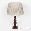 Akira hand crafted Solid wood walnut finish Table Lamp With Natural Linen Shade