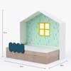 Little Hut Bed 6X4 Drawers On Wheels In Teal Colour53