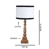Devansh Multicolor Cotton Table Lamp With  Wood Natural Base (7X7X21.25 Inches)-8