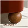 Nobella Opal Queen Size Bed in Orange Velvet with Spherical Legs, Oak Wood Frame & Hydraulic Storage