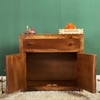 D'Dass Big Honey Sheesham and Mdf Wooden Temple For Pooja With Cabinet