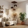 Star Brown Solid Wood Cluster Hanging Light
