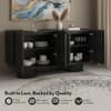 Nura Solid Wood Sideboard In Black Wire Brush
