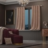 Stoa Paris Velvet Curtains for Window, Premium Dim-Out Curtain for Pack of 2, Date Night - Parisian Blush