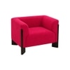 Octavia Boucle Fabric Lounge Chair in Red
