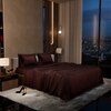 Stoa Paris 300 TC Satin Bedsheet Double Bed with Pillow Covers in Hot Chocolate