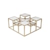Valentino Glass Mirror Bunching Coffee Table In Dark Gold Finish