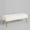 Sofira Metal Bench in White Finish