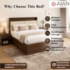 AIAN Darby Queen Size Hydraulic Storage Bed in Walnut Colour