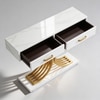 White Metal Console Table in White & Gold Colour