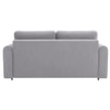 Baruna 3 Seater Velvet Pull Out Sofa Cum Bed with Storage In Grey Color