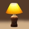 Devansh Conical Yellow Cotton Shade Lamp With Wood & Mosaic Glass Base For Decoration/Office/Home/Gifting/Study For Decoration/Office/Home/Gifting/Study -(10X10X14.5) Inches -A