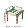 Hamilton Sheesham Wood Maachi Bench Set With 2 Stools In Green & White Rope Canning